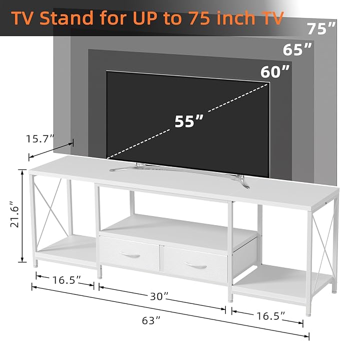 GYIIYUO TV Stand with Fabric Drawer - Image 2