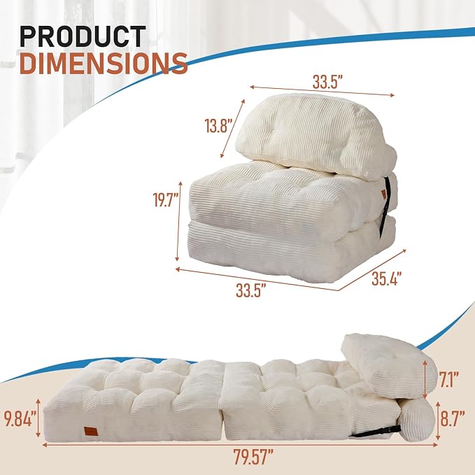 Folding Sofa Bed, Convertible Chair Bed - Image 2