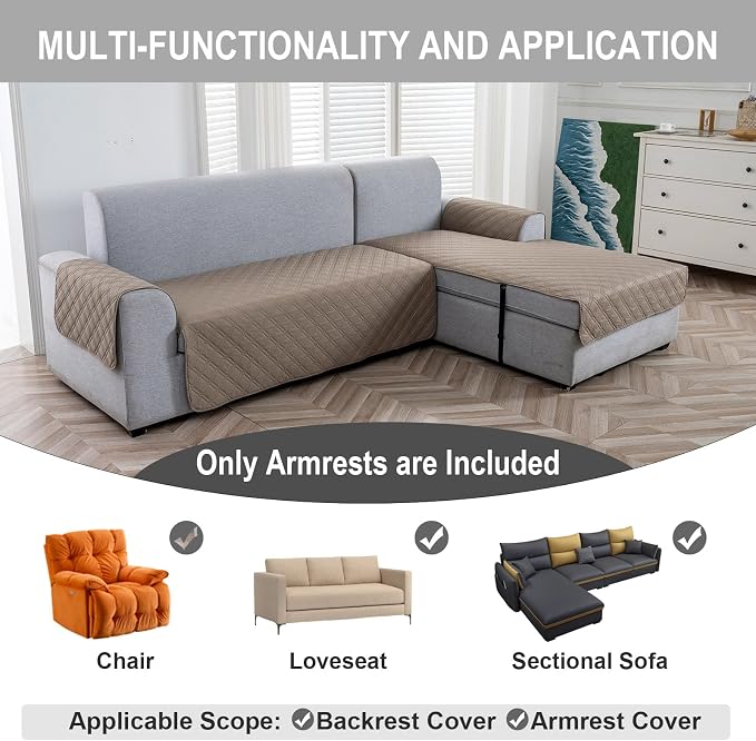Genina Sofa Armrest Cover, Anti-Slip Armchair Slipcovers - Image 4