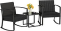 Homall Patio Furniture Set 3 Piece Resin Outdoor Bistro Set Rocking Patio Chairs by Homall