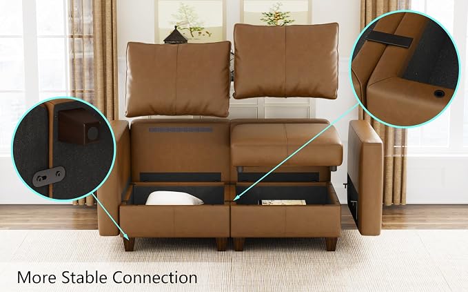 EASE MOOSE Faux Leather Square Ottoman Module - Image 7