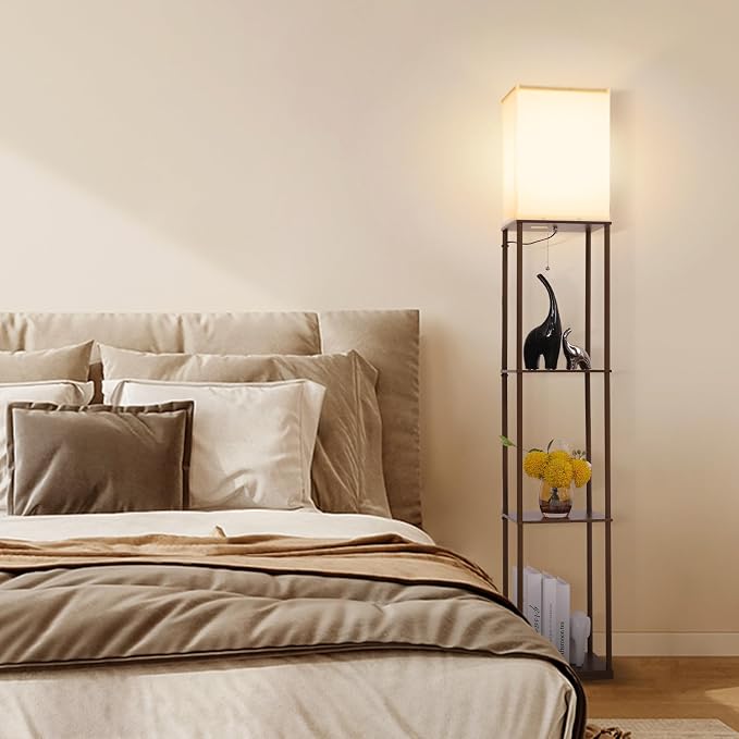 Gupuzm Floor Lamp with Shelves, Modern Square Standing Lamp with 3 Color - Image 6
