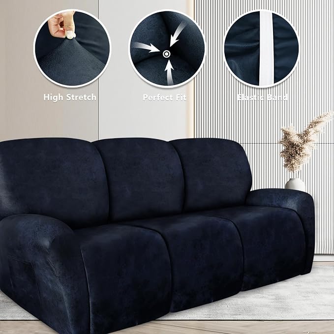 ANARACHON Recliner Couch Cover Leather Look Recliner Sofa Covers - Image 5