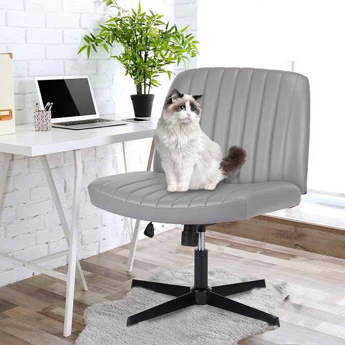 OLIXIS Criss Cross Legged Chairs Armless No Wheels Wide Seat Height Adjustable - Image 4