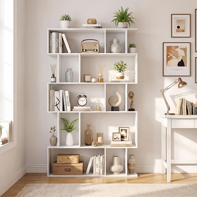 Giantex 5-Tier Bookshelves Set of 2, 10-Cube Geometric Bookcase - Image 8