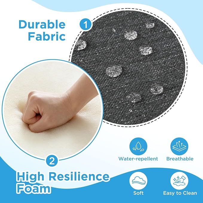 Outdoor Deep Seat & Back Cushion Set, 24 x 24 Inch Water Repellent and Fade - Image 4