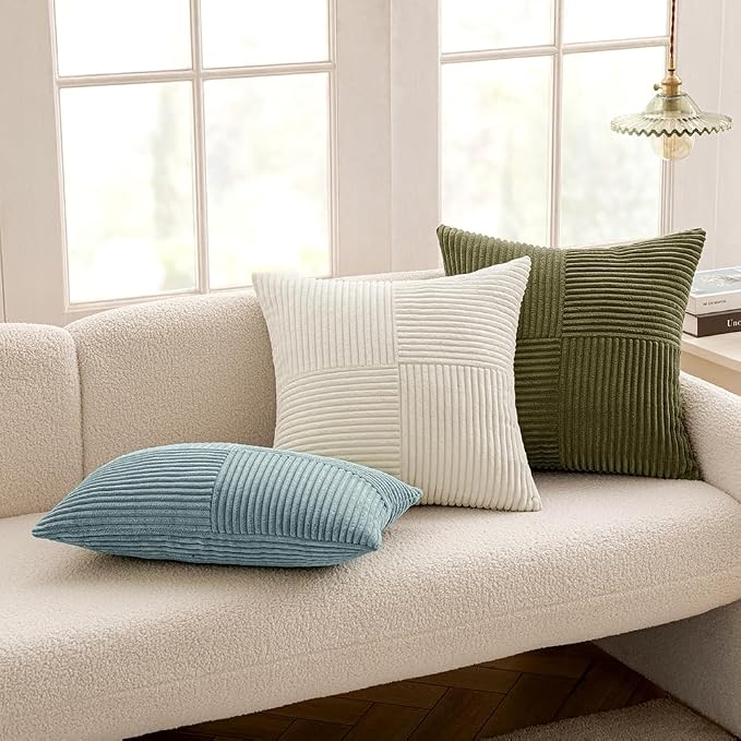 MIULEE Sky Blue Decorative Euro Sham Pillow Covers 24x24 Inch - Image 5