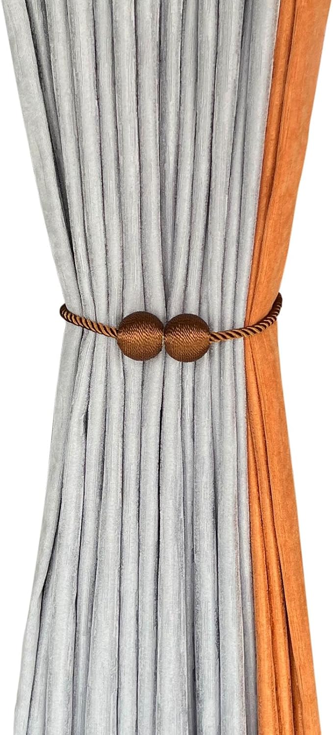 Melaluxe 2 Pack Magnetic Curtain Tiebacks, Decorative Curtain Holdbacks - Image 3