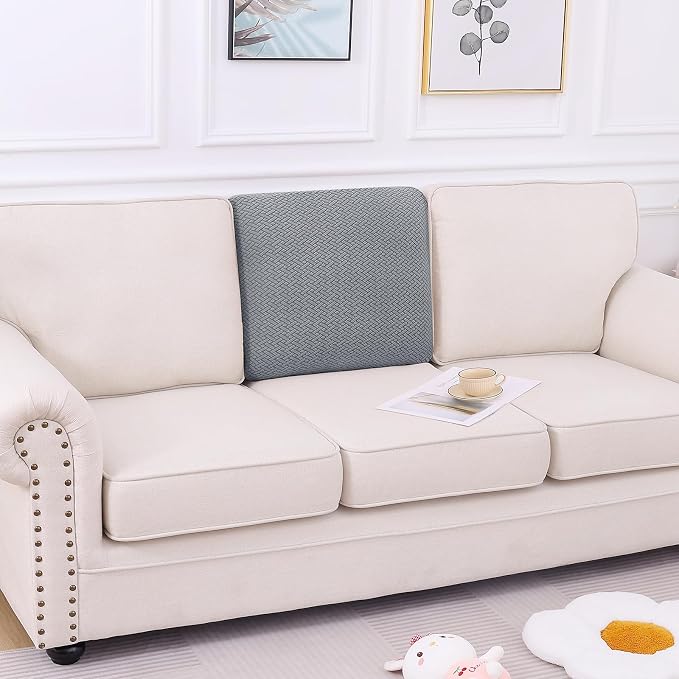 Smiry Waterproof Couch Cushion Covers, Stretch Jacquard Thick Sofa Cushion - Image 5
