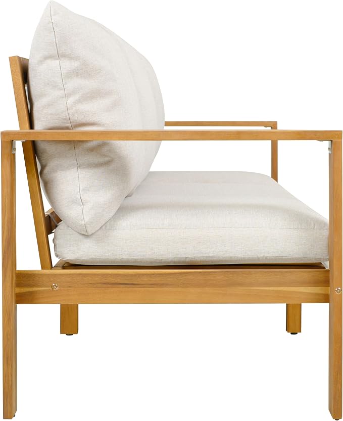 Christopher Knight Home Kayahs 5 Pieces Acacia Wood Furniture Set, Patio - Image 10
