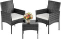 DUMOS 3 Piece Patio Furniture Set, All-Weather Outdoor Wicker Chairs by DumosLifestyle