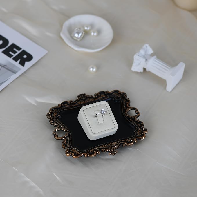 Funly mee Antique Trinket Dish Vintage Jewelry Tray, Ring Holder - Image 3