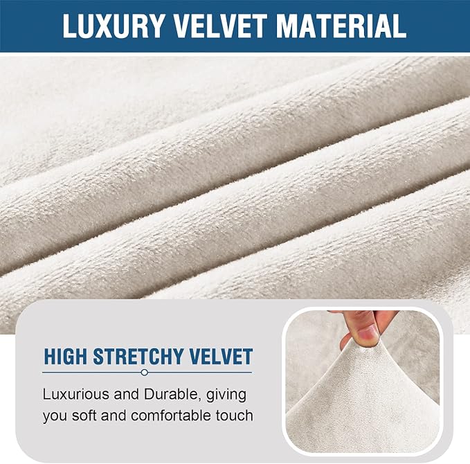 H.VERSAILTEX Armless Accent Chair Covers Thick Velvet Armless Chair Slipcovers - Image 5