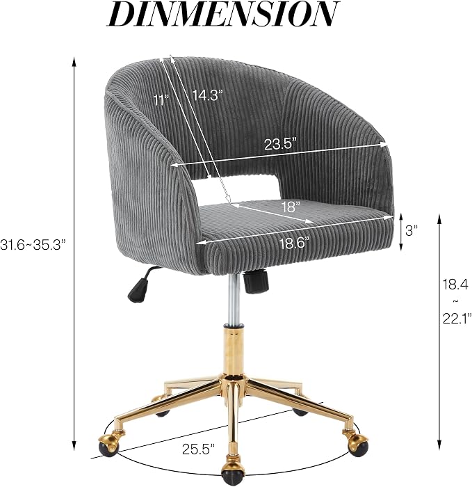KCC Home Office Chair Swivel Desk Chair Accent Armchair Upholstered Modern - Image 3