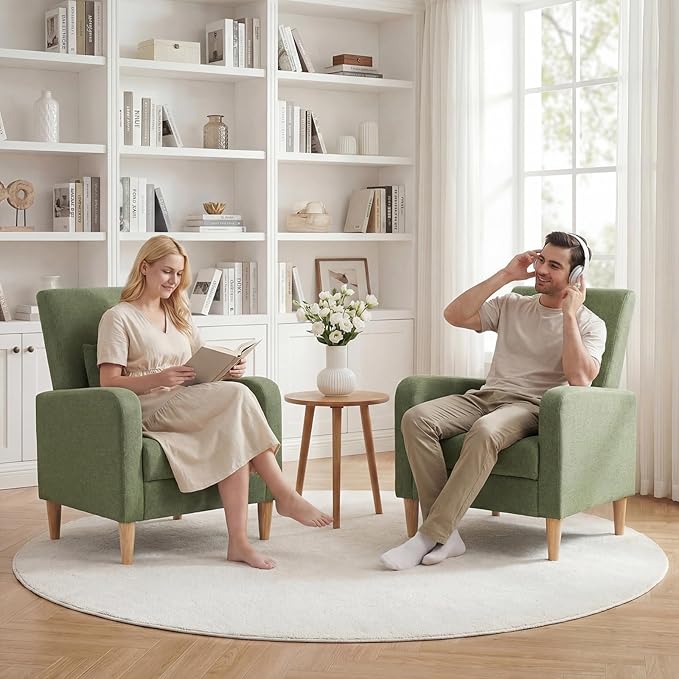 COLAMY Mid-Century Modern Upholstered Accent Chair - Image 8