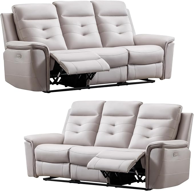 ANJ Power Oversized Reclining Sofa Couch Set of 2, Breathable Faux Leather - Image 8
