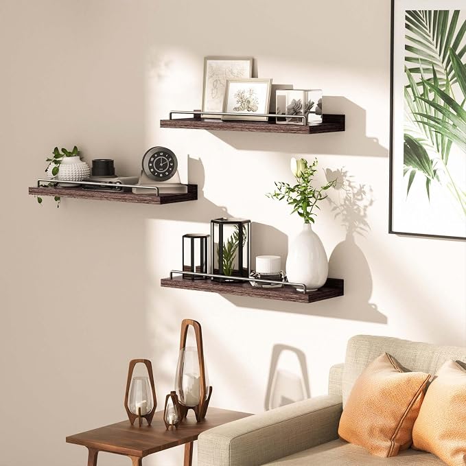 RYOFOBETTO Floating Shelves, Bathroom Decor Shelves Over Toilet, Farmhouse Wall - Image 4