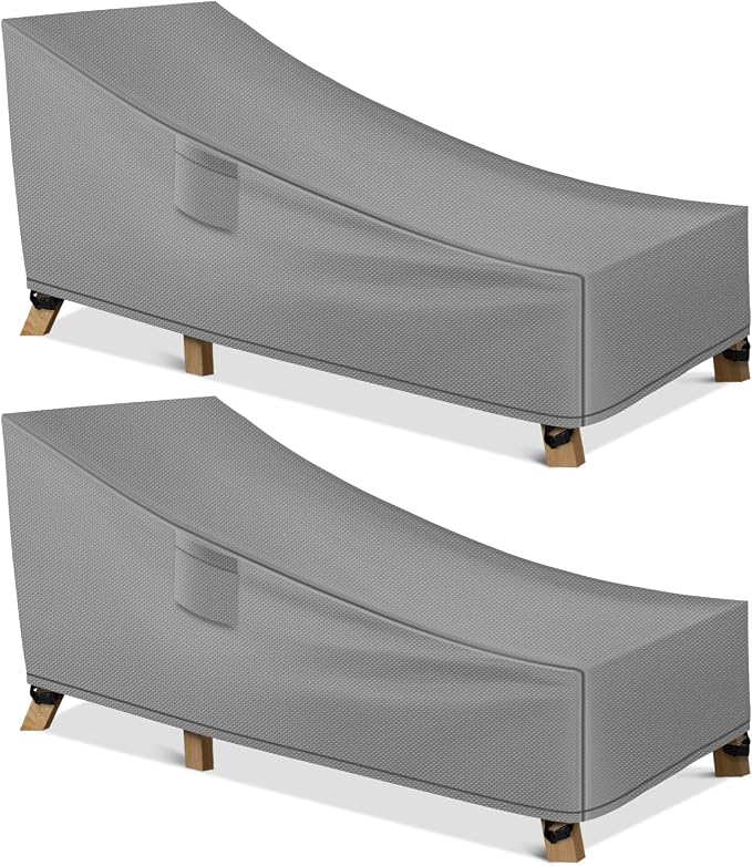 WLEAFJ Patio Chaise Lounge Cover Waterproof, Heavy Duty Outdoor Lounge Chair by WLEAFJ