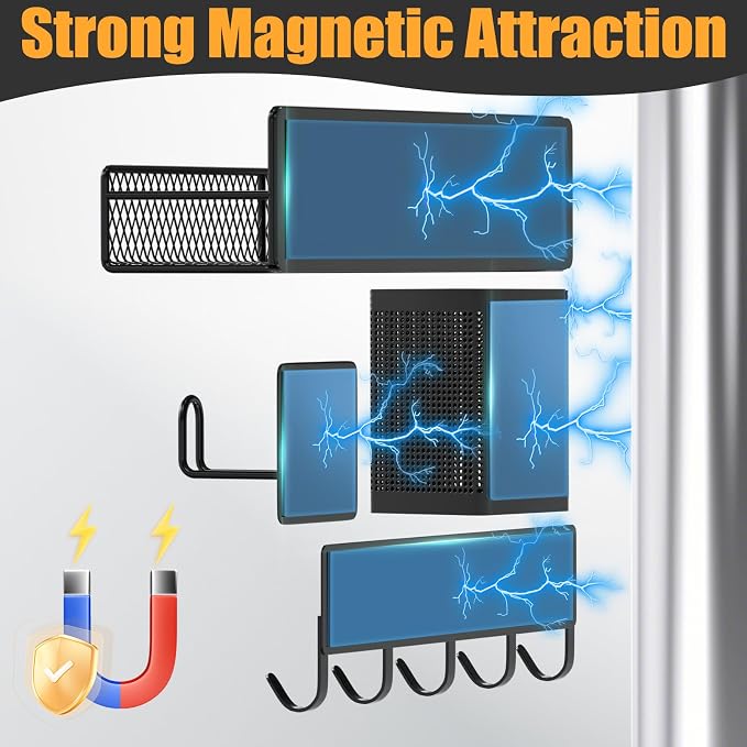 Magnetic Spice Rack for Refrigerator, 10 Pack 100% Metal Strong Magnet Shelf - Image 3
