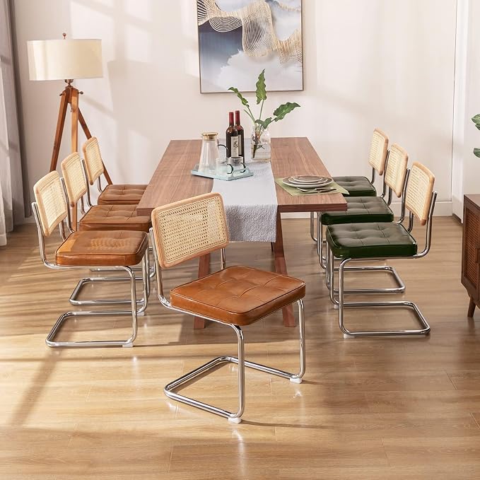 Zesthouse Natural Rattan Dining Chairs Set of 6, Modern Dining Room Chairs - Image 6