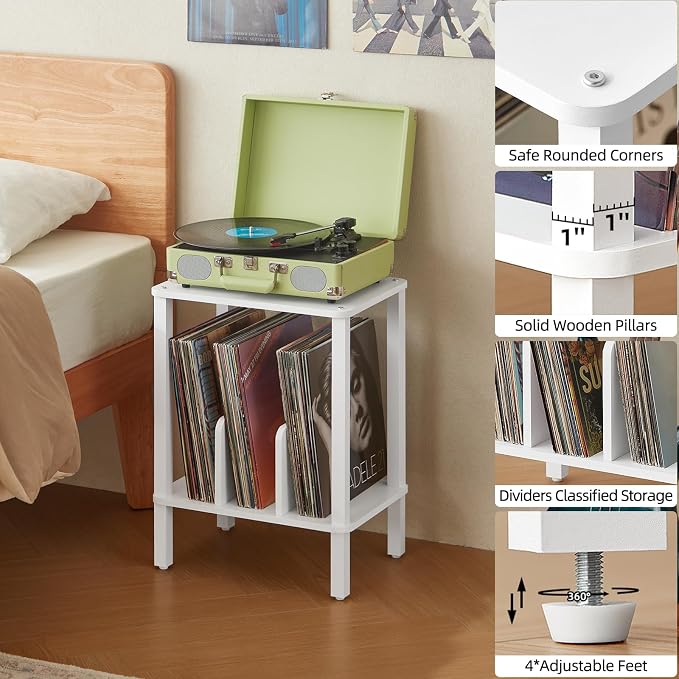 LELELINKY 2-Tier Record Player Stand - Image 8