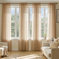 MIULEE Brown Sheer Curtains 96 Inches Long, 4 Panels Set, Rod Pocket Voile by MIULEE