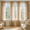 MIULEE Brown Sheer Curtains 63 Inches Long, 4 Panels Set, Rod Pocket Voile by MIULEE