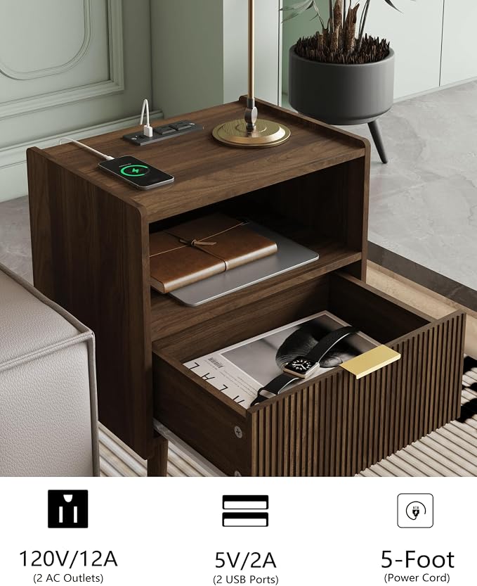 Veegle Nightstand, Modern Bedside Table - Image 4