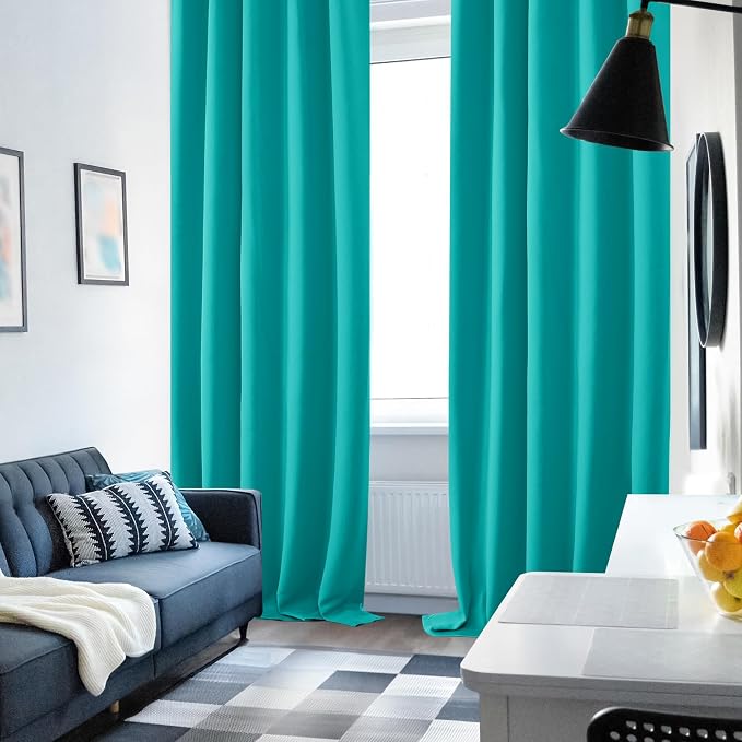 Deconovo Blackout Curtains, Thermal Insulated, W42 x L54 2 Panels, Back Tab - Image 4