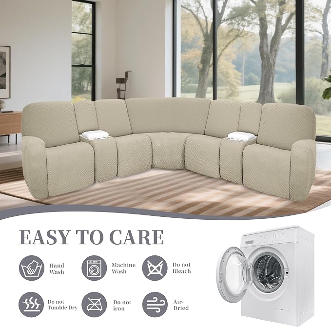 100% Waterproof Sectional Recliner Couch Covers - Image 8