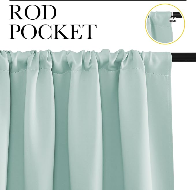 NICETOWN 2 Panels Blackout Curtains, Rod Pocket Thermal Insulated Curtains - Image 2