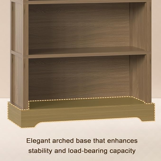 TVU 5-Tier Wooden Bookshelf, 31.5" W Standing Book Shelf - Image 5
