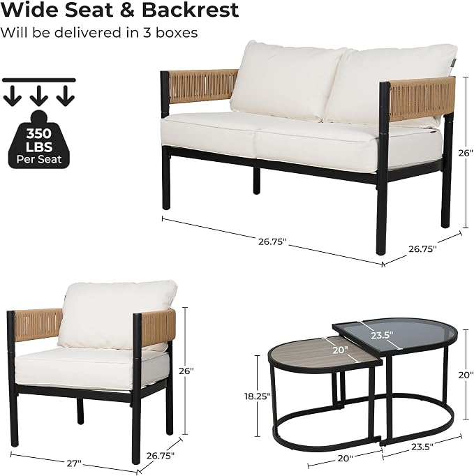 Grand patio 6-Piece Wicker Outdoor Furniture Set - Image 3