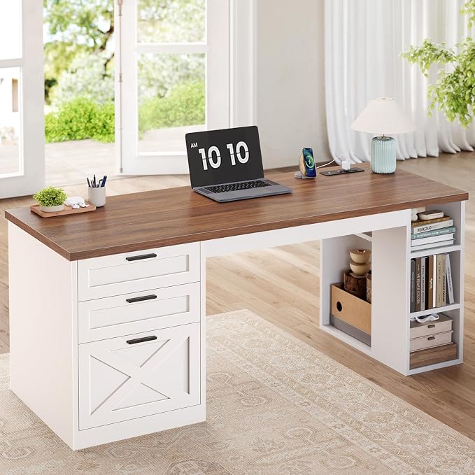 SEDETA 55.1" Farmhouse Office Desk - Image 7