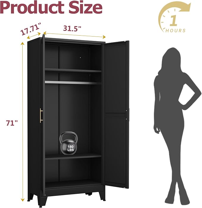 GAIOUS Metal Wardrobe Cabinet - Image 2