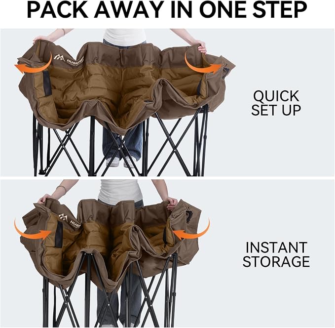 Huskfirm 3 Person Camping Chairs Folding Double Camping Chair Portable - Image 6