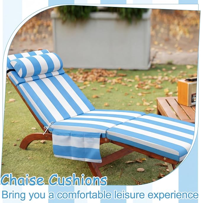 Wenqik 2 Pcs Outdoor Chaise Lounge Cushion - Image 5