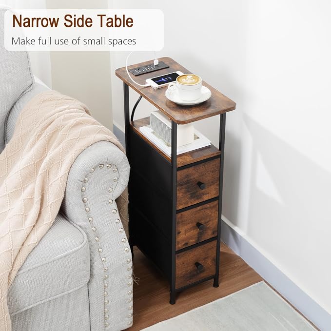 LOAKEKEL Narrow End Tables Living Room Set of 2 - Image 4