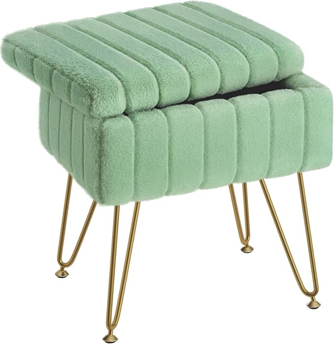 Greenstell Vanity Stool Chair Faux Fur by Greenstell