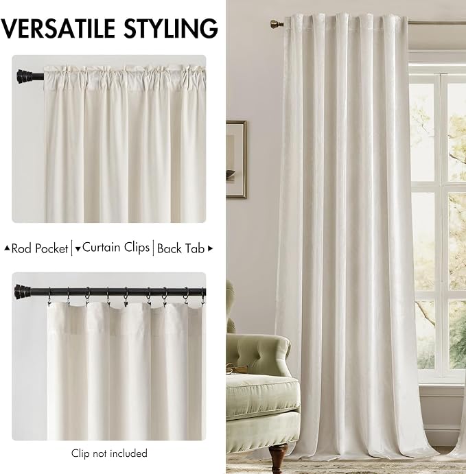MIULEE Velvet Curtains 96 inches - Image 2
