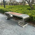 LITFAD Outdoor Indoor Bench Stainless Steel Metal Park Bench by LITFAD
