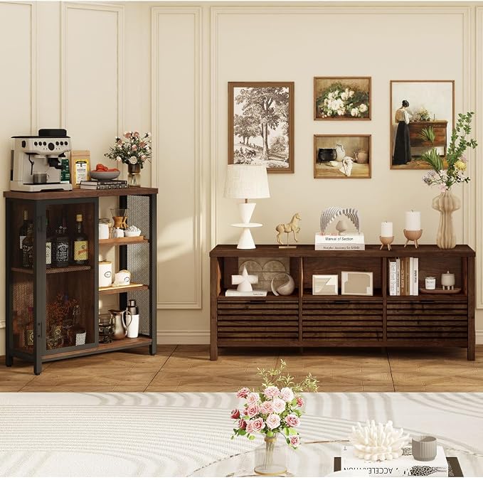 BON AUGURE Coffee Bar Cabinet for Home Liquor, Industrial Coffee Station for - Image 6
