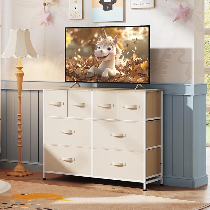 WLIVE Dresser for Bedroom with 8 Drawers, Wide Fabric Dresser for Storage and - Image 8