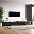 Extendable TV Stand with 2 Drawers, Long Reversible Entertainment Center with by CayugaCrekrd