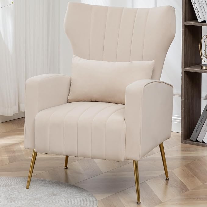 Modern Accent Chair Upholstered Living Room Chair, High Back Arm Chair by YUUIJOAA
