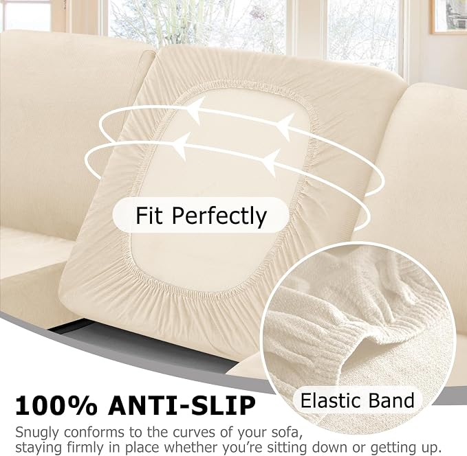 Arfntevss Velvet Sectional Couch Covers L Shape Couch Cushion Covers Slipcovers - Image 4