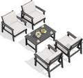 SERWALL Outdoor Patio Furniture Set, 5 Piece HDPE Patio Conversation Sets by SERWALL