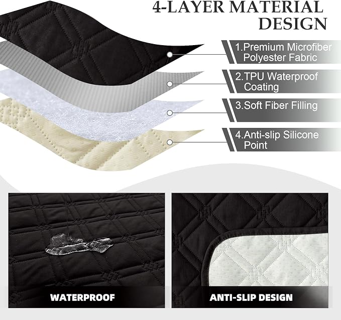 Genina Waterproof Recliner Chair Covers, Recliner Cover - Image 4