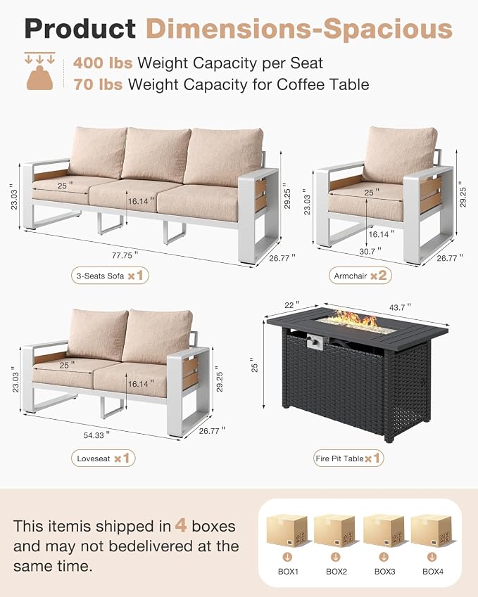 Aoxun Aluminum Patio Furniture Set - Image 7