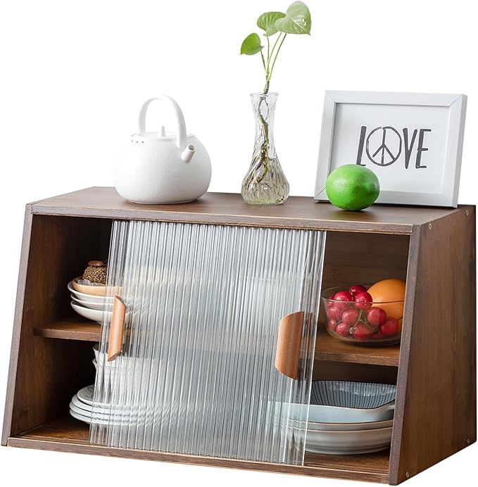 HollyHOME Small Bamboo Kitchen Pantry Sideboard by HollyHOME